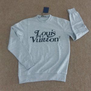 Louis Vuitton Logo Print Gray Sweatshirt